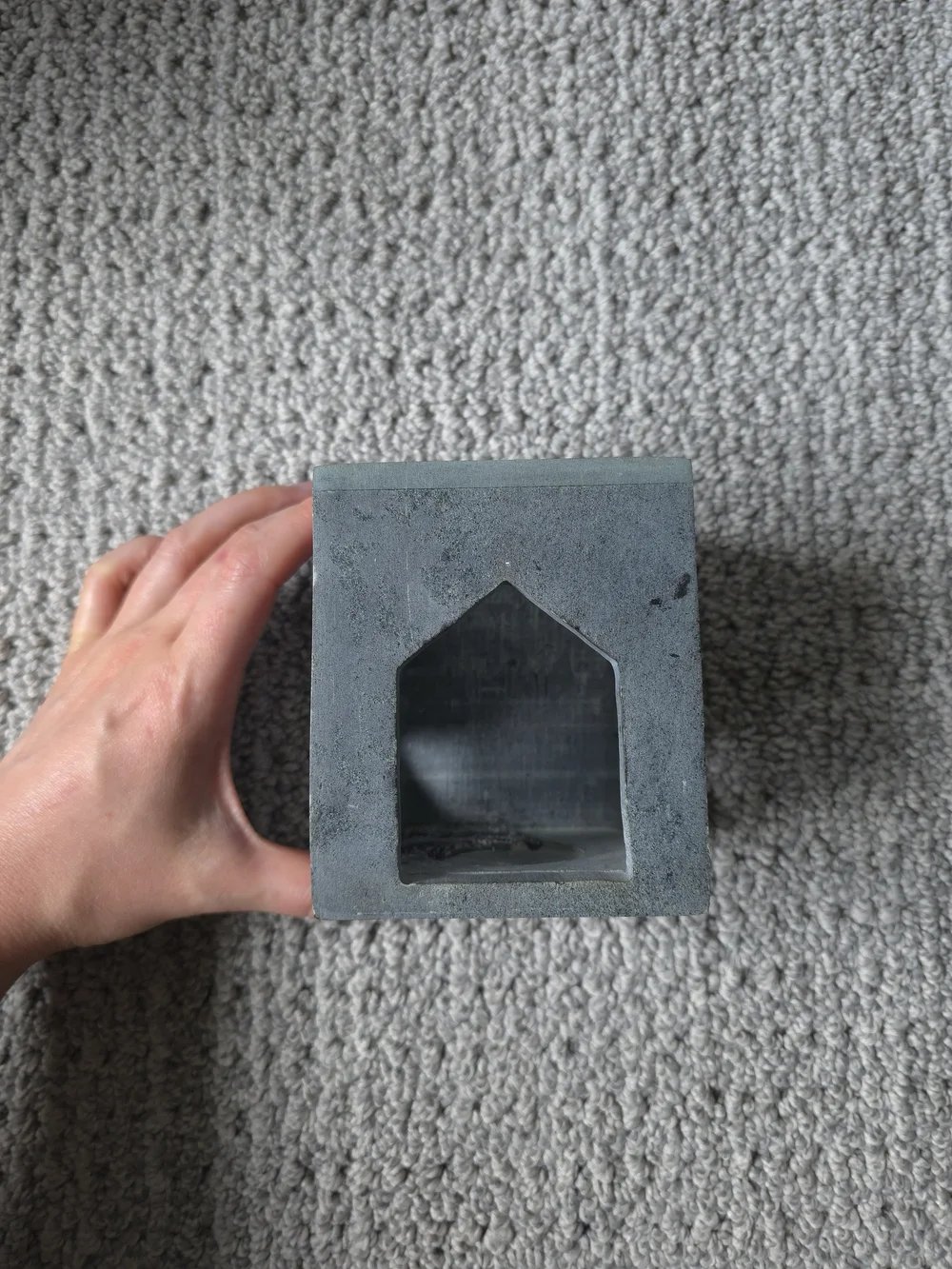 Soapstone Candle Holder/Essential Oil Diffuser with Mother-of-Pearl Flower Inlay